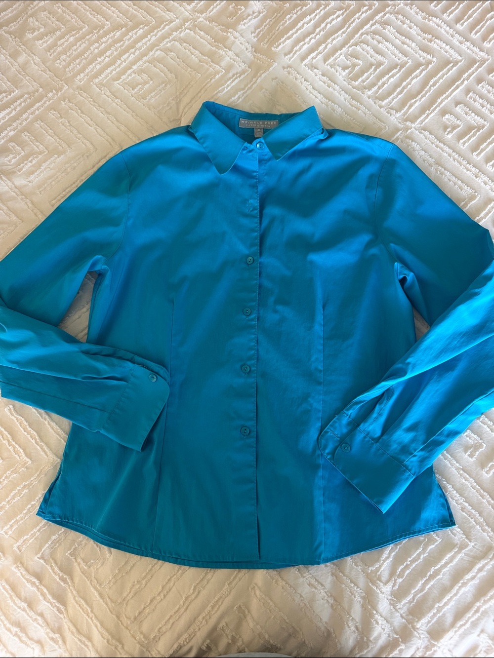 Foxcroft Bright Teal Button-Front Women’s Shirt